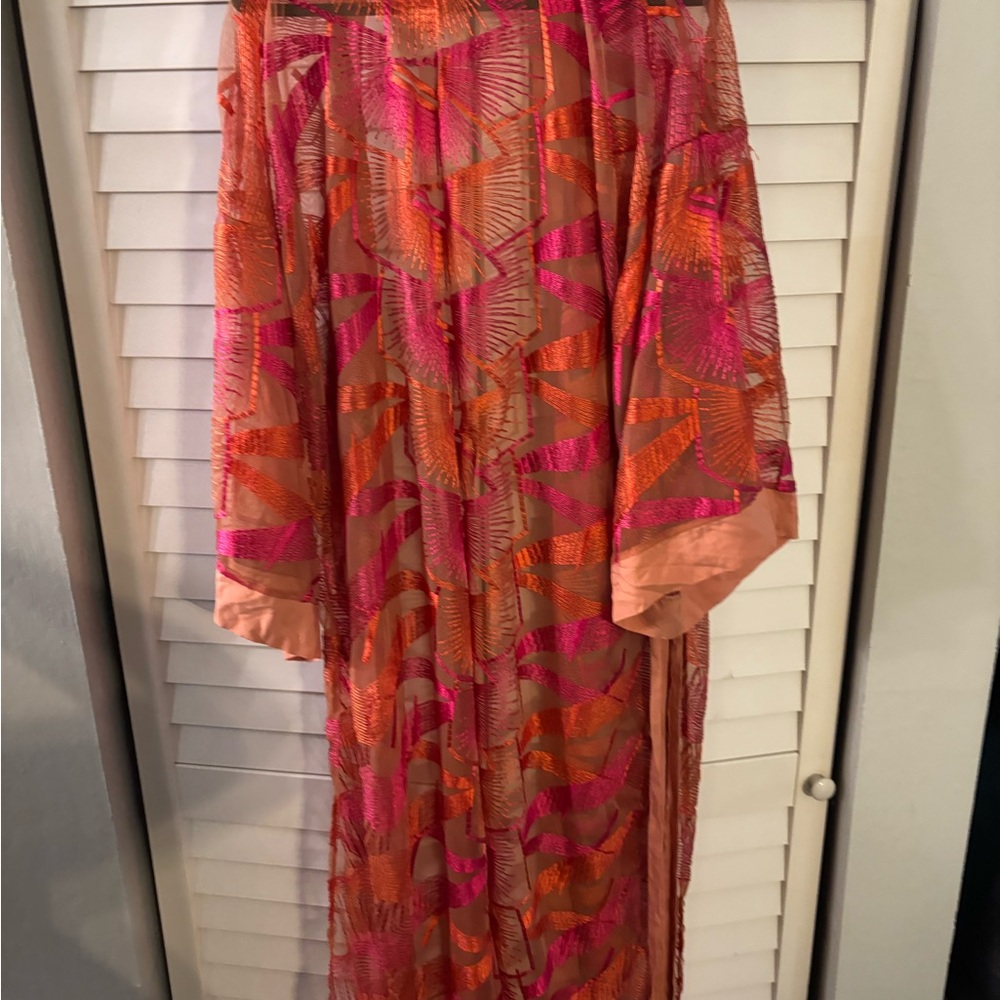 Jen's Pirate Booty Pink and Orange Sheer Kimono